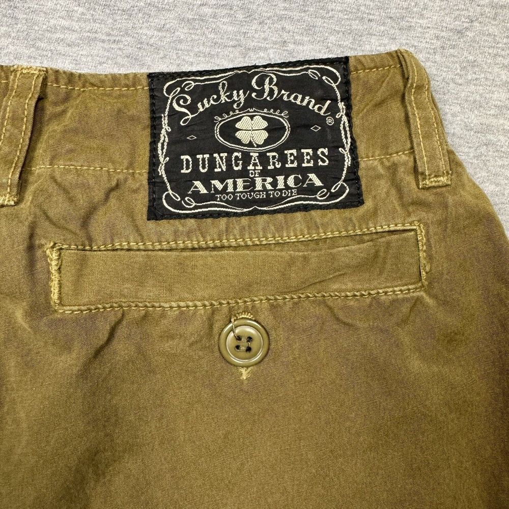 lucky brand mens army green cargo shorts size waist 31 inseam 10 American made - Picture 10 of 10